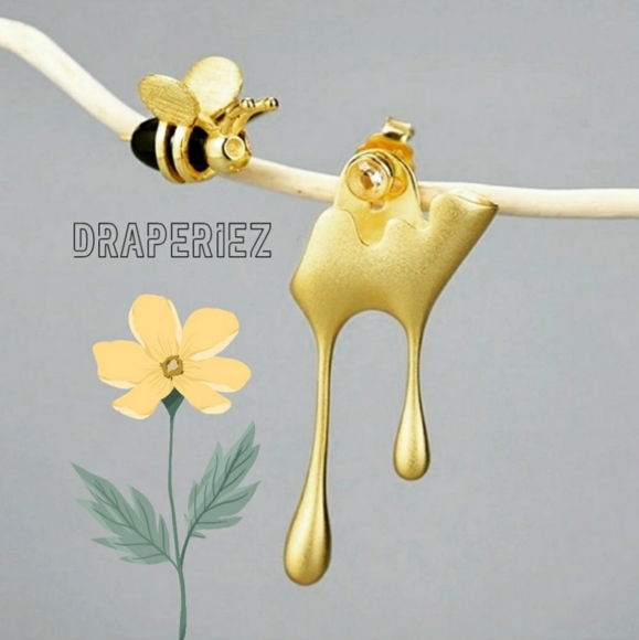 HoneyBee Dripped Earrings - Picture 2 of 6